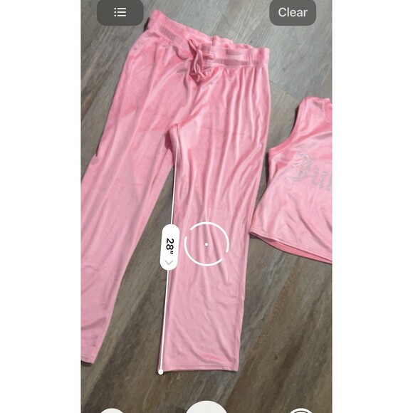 Juicy Couture Sleepwear Pink Tank Top 2 Piece Pajama Set Size L Exc Condition - Picture 9 of 16